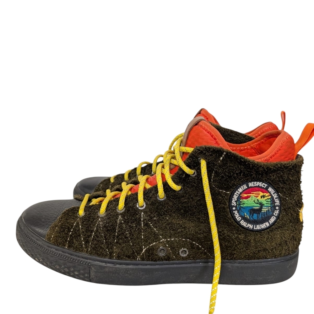 Vintage Ralph Lauren Dleaney Men’s Green Suede High Top Sneakers Size 11